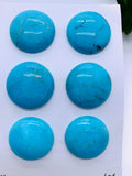 Turquoise Round Cabs - 25 mm size - Pack of 1 Pc - AAA Quality - 100% Natural Turquoise- Turquoise Round Cabochon - Flat Back Cabs