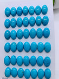 Turquoise Oval Cabs - 8x12 mm size - Pack of 2 Pcs - AAA Quality - 100% Natural Turquoise- Turquoise Oval Cabochon - Flat Back Cabs