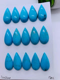 Turquoise Pear Cabs - 12X24 mm size - Pack of 1 Pc - AAA Quality - 100% Natural Turquoise- Turquoise Pear Cabochon - Flat Back Cabs