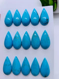 Turquoise Pear Cabs - 12X24 mm size - Pack of 1 Pc - AAA Quality - 100% Natural Turquoise- Turquoise Pear Cabochon - Flat Back Cabs