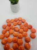 Spiny Oyster Shell Round Cabs • 12 mm Size • Pack of 2 Pcs • AAA Quality • Natural Shell Cabochon • Orange Color