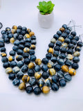 18 mm Blue Tiger Eye Round Beads 40 cm Length AAA quality - Natural Tiger Eye Beads