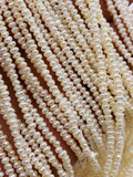 2-2.5 MM Freshwater Pearl Roundel Beads - AA Quality - 40 cm Length - Natural Freshwater Pearl Rondelle