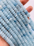 Aquamarine Roundel Beads 8 mm - length 40 cm - AA Quality- Blue Aquamarine Rondelle Beads