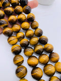 16 mm Tiger Eye Round Beads - Length 40 cm - AA Quality - Natural Yellow Tiger Eye Beads