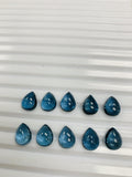 London Blue Topaz 8x10 mm Pear Cabs - Pack of 1 Pc - AAA Quality - Natural Blue Topaz Cabochon