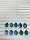 London Blue Topaz 8x11 mm Pear Cabs - Pack of 1 Pc - AAA Quality - Natural Blue Topaz Cabochon