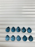 London Blue Topaz 8x10 mm Pear Cabs - Pack of 1 Pc - AAA Quality - Natural Blue Topaz Cabochon