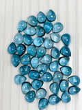 London Blue Topaz 8x10 mm Pear Cabs - Pack of 1 Pc - AAA Quality - Natural Blue Topaz Cabochon
