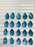 London Blue Topaz 8x12 mm Pear Cabs - Pack of 1 Pc - AAA Quality - Natural Blue Topaz Cabochon