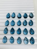 London Blue Topaz 8x12 mm Pear Cabs - Pack of 1 Pc - AAA Quality - Natural Blue Topaz Cabochon