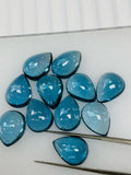 London Blue Topaz 9x12 MM Pear Cabs- Pack of 1 Pc - AAA Quality - Natural Blue Topaz Cabochon