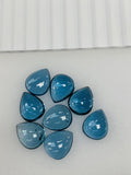 London Blue Topaz 10x12 mm Pear Cabs- Pack of 1 Pc - AAA Quality - Natural Blue Topaz Cabochon