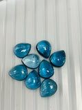 London Blue Topaz 10x12 mm Pear Cabs- Pack of 1 Pc - AAA Quality - Natural Blue Topaz Cabochon