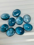 London Blue Topaz 11x13 MM Oval Cabs- Pack of 1 Pc - AAA Quality - Natural Blue Topaz Cabochon