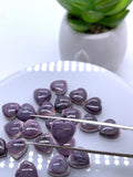 10 mm Wampum Quahog Shell Heart Cabs • Pack of 2 Pcs • AAA Quality • Natural Wampum Shell Cabochon • Flat Back