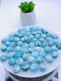 Larimar Cabochon • 11 mm Size • Pack of 2 Pcs • AA Quality • Natural Larimar Round Cabochon • Larimar Cabs