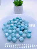 Larimar Cabochon • 8 mm Size • Pack of 2 Pcs • AA Quality • Natural Larimar Round Cabochon • Larimar Cabs