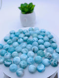 Larimar Cabochon • 10 mm Size • Pack of 2 Pcs • AA Quality • Natural Larimar Round Cabochon • Larimar Cabs