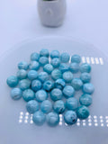 Larimar Cabochon • 8 mm Size • Pack of 2 Pcs • AA Quality • Natural Larimar Round Cabochon • Larimar Cabs