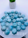 Larimar Cabochon • 12 mm Size • Pack of 2 Pcs • AA Quality • Natural Larimar Round Cabochon • Larimar Cabs