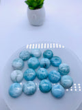 Larimar Cabochon • 15 mm Size • Pack of 1 Pc • AA Quality • Natural Larimar Round Cabochon • Larimar Cabs