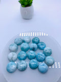 Larimar Cabochon • 15 mm Size • Pack of 1 Pc • AA Quality • Natural Larimar Round Cabochon • Larimar Cabs
