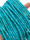 4 mm Turquoise Roundel Beads - AAA Quality - Origin America- Length 40 cm - Natural Turquoise Rondelle Beads