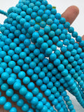 6 mm Turquoise Round Beads- AAA Quality- Origin America - Length 40 cm - Natural Turquoise Beads