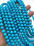 8 mm Turquoise Round Beads- AAA Quality- Origin America - Length 40 cm - Natural Sleeping Beauty Turquoise Beads