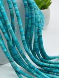 4 mm Turquoise Heishi Beads- AAA Quality - Length 40 cm - American Turquoise - Natural Turquoise Beads