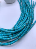 4 mm Turquoise Heishi Beads- AAA Quality - Length 40 cm - American Turquoise - Natural Turquoise Beads