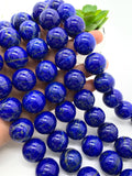 20 mm Lapis Round Beads • Code #L2 • Pack of 1 Loose Piece/ Bead • AAA Quality • Natural Lapis Lazuli Round Beads