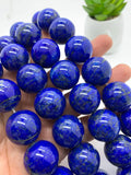20 mm Lapis Round Beads • Code #L3 • Length 40 cm • AAAA Quality • Natural Lapis Lazuli Round Beads