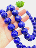 20 mm Lapis Round Beads • Code #L4 • Length 40 cm • AAAAA Quality • Natural Lapis Lazuli Round Beads