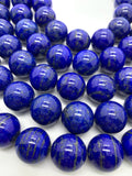 18 mm Lapis Round Beads • Code #A1 • Length 40 cm • AAA Quality• Natural Lapis Lazuli Round Beads