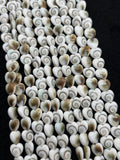 Shiva Shell Heart shape Beads - 8mm Size • AAA Quality• Length 40 cm • Shiva Shell heart Beads • Shiva Shell Beads