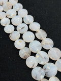 Peruvian Opal faceted coin shape 14-16mm size, Beads• Length 10 Inch • AAA Quality • Natural Peruvian Opal faceted beads.
