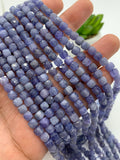 5mm Tanzanite Faceted Cube Beads - Length 39 cm - AA Quality- Natural Tanzanite Cube Beads