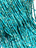 2mm Turquoise Faceted Cube Beads - Length 39 cm -AAA Quality - Natural Turquoise Cube