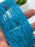 1x1 mm Turquoise Cylindrical Beads - Length 38 cm - AAA Quality - Natural Turquoise Beads