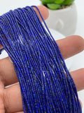 1x1 mm Lapis Cylindrical Beads - AAA Quality- 38 cm Length- Natural Lapis Beads origin Afghanistan