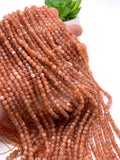4mm Sunstone Faceted Cube Beads - AAA Quality - 39 cm Length - Natural sunstone Dice Square Beads
