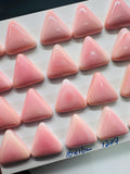 16x16mm Queen Conch Shell Triangle Cabs • Pack of 2 Pcs • AAA Quality • Flat Back • Queen Conch Cabochons