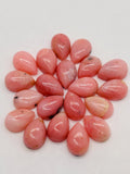 Pink Opal 8x12 size Pear Shape- Pack of 2 Piece - AAA Quality - Natural Pink Opal Cabochon - Pink Opal Cabs