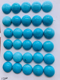 Turquoise Round Cabs - 12 mm size - Pack of 1 Pc - AAA Quality - 100% Natural Turquoise- Turquoise Round Cabochon - Flat Back Cabs