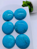 Turquoise Round Cabs - 30 mm size - Pack of 1 Pc - AAA Quality - 100% Natural Turquoise- Turquoise Round Cabochon - Flat Back Cabs