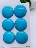 Turquoise Round Cabs - 30 mm size - Pack of 1 Pc - AAA Quality - 100% Natural Turquoise- Turquoise Round Cabochon - Flat Back Cabs
