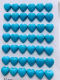 Turquoise Heart Cabs - 10 mm size - Pack of 1 Pc - AAA Quality - 100% Natural Turquoise- Turquoise Heart Cabochon - Flat Back Cabs