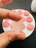 22x22 mm Queen Conch Shell Carving Sealife Cabs • Pack of 1 Pc • AAA Quality • Flat Back • Queen Conch Carving Cabochons